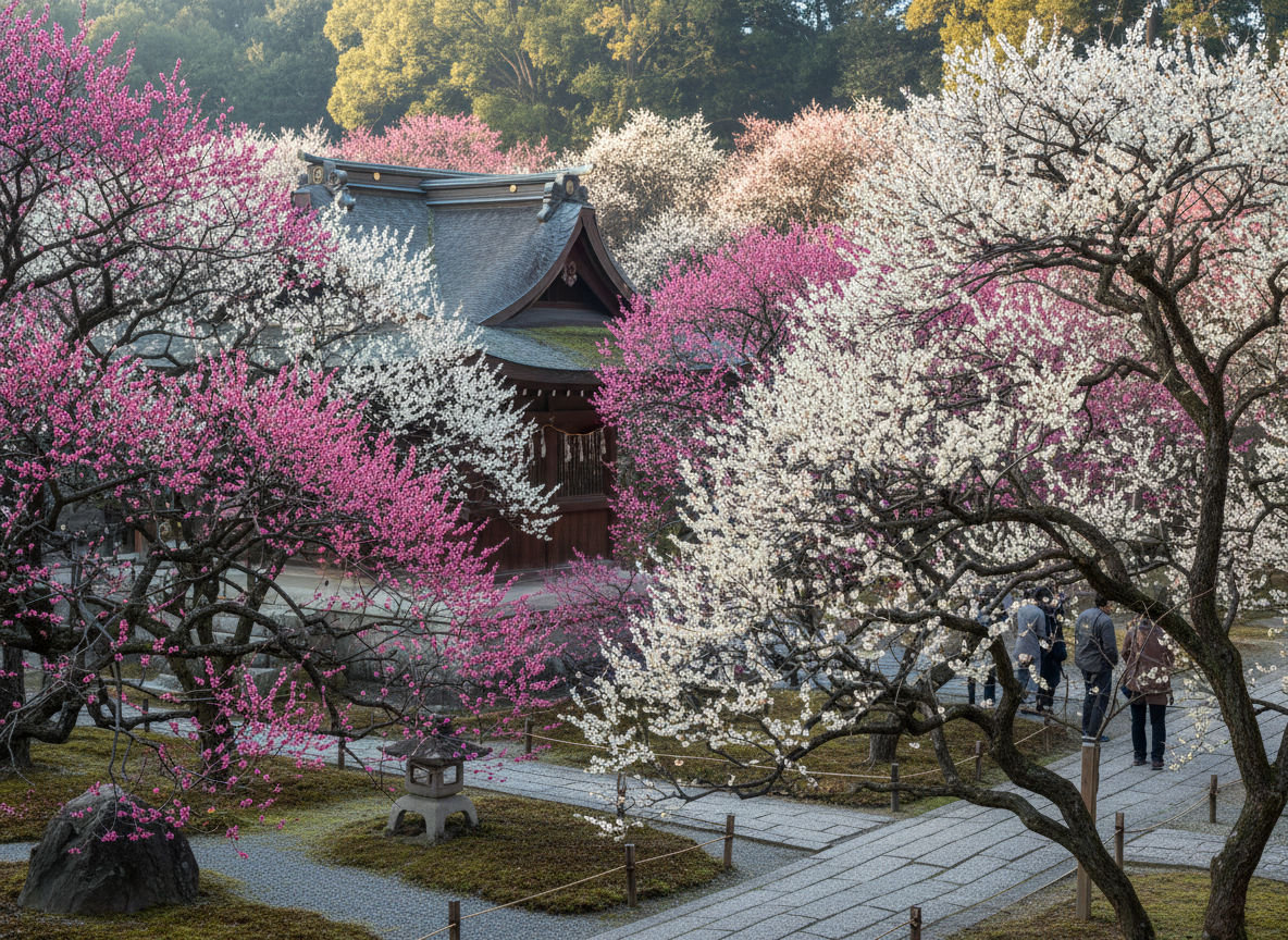 Kyoto Shrine Gardens Reach Peak Color as Visitors Celebrate Ancient Early Spring Tradition