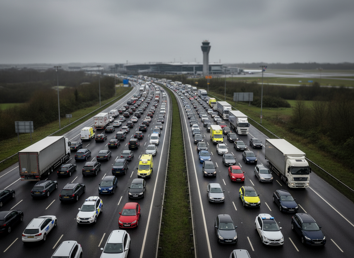 M5 Closure Near Bristol Airport Causes Severe Gridlock After Welfare Incident