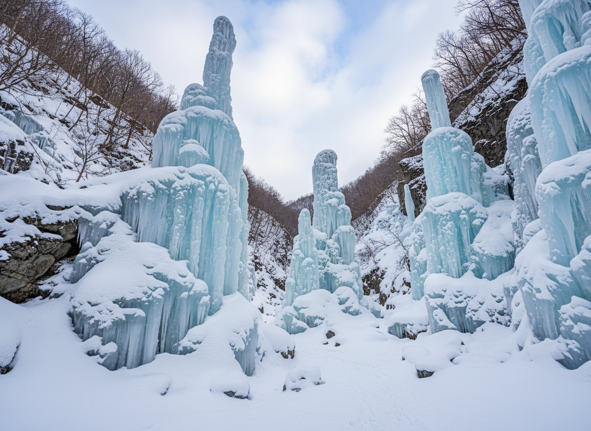 Prolonged Cold Snap Generates Spectacular Massive Ice Pillars in Chichibu Region Northwest of Tokyo